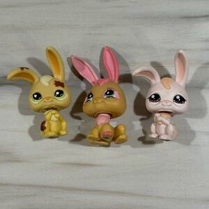 LPS Littlest Pet Shop Bunny Rabbit Lot 3 Figures – Hasbro Toys